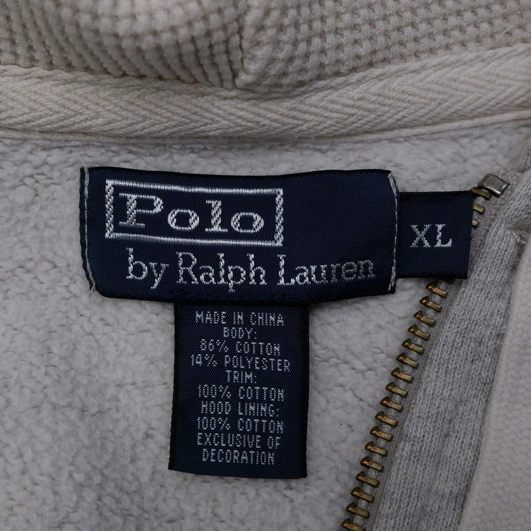 Mens Ralph Lauren Hoodie Gray Full Zip Embroidered Logo