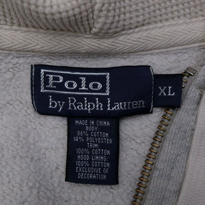 Mens Ralph Lauren Hoodie Gray Full Zip Embroidered Logo