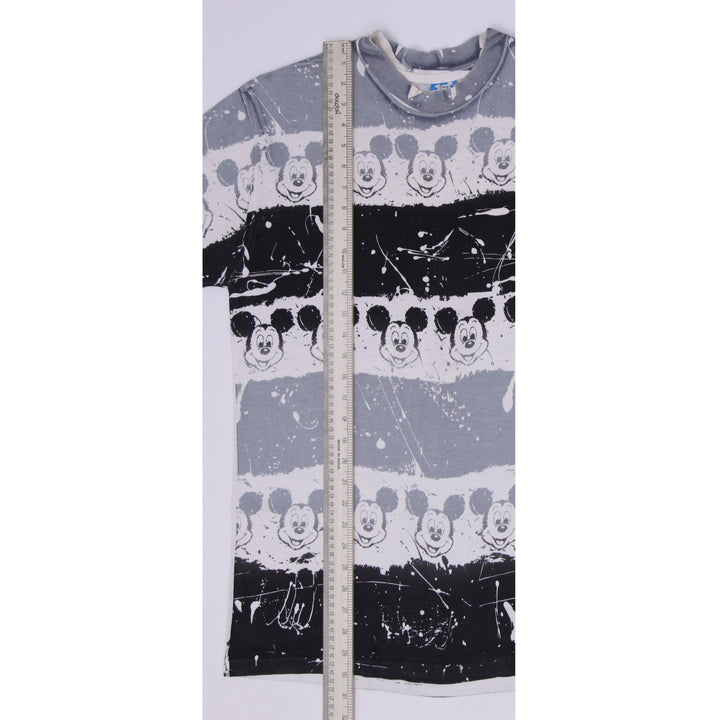 Vintage 90s Mickey Mouse Abstract Splatter All-Over Print T-Shirt USA Made OSFA