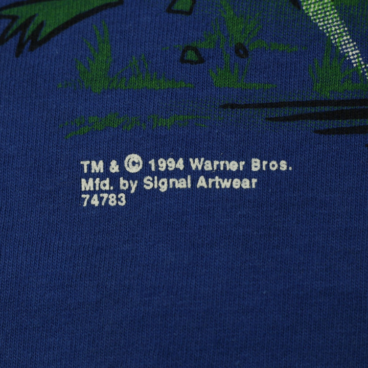 Vintage 1994 Warner Bros Hero Cartoon Graphic Long Sleeve T-Shirt Size S | Migration_T-Shirts - Detail View | Fashion Rerun