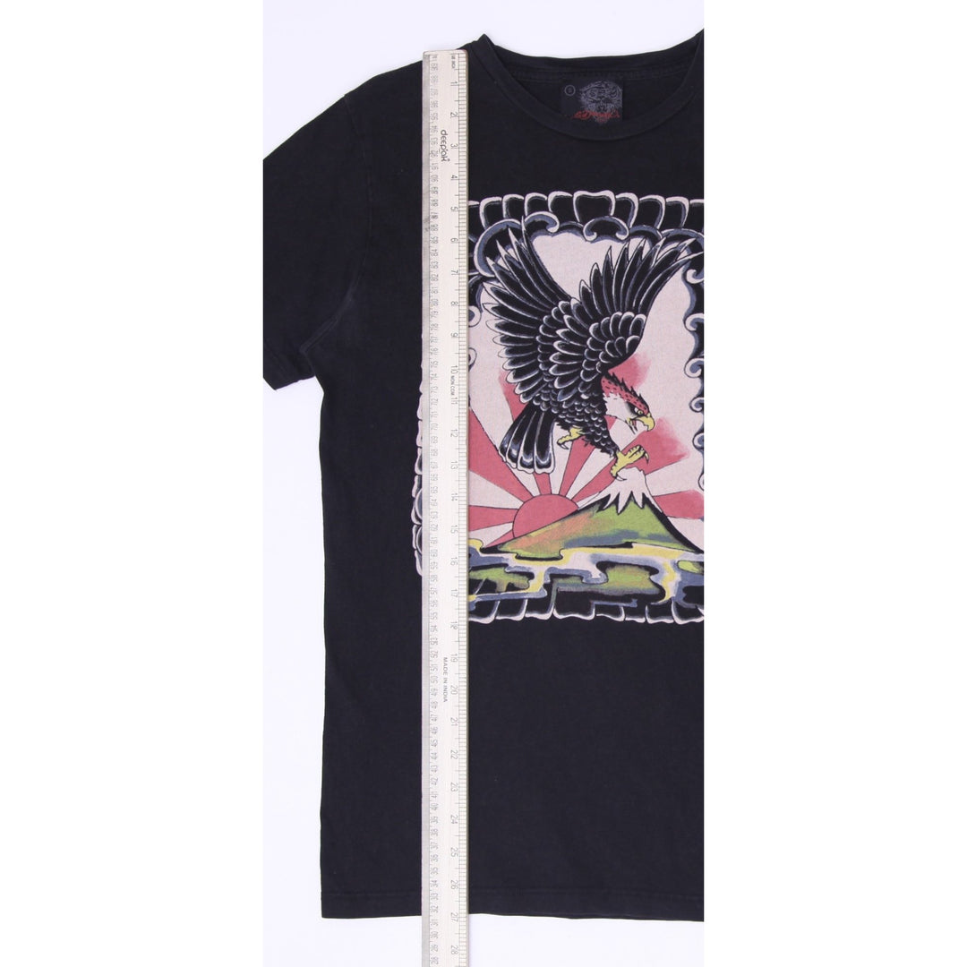 Y2K Mens Ed Hardy Eagle Rising Sun Tattoo Graphic T-Shirt Size S