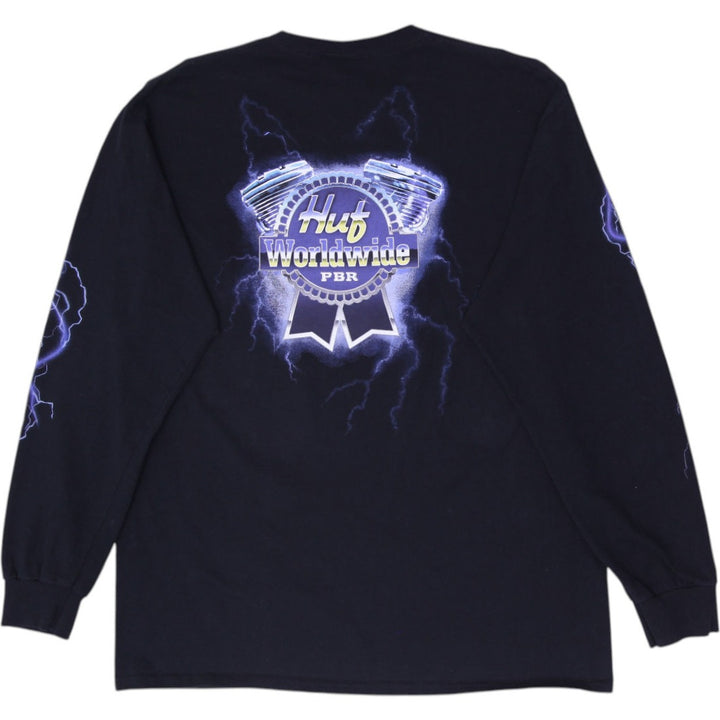 Mens HUF Worldwide Lightning Graphic Print Long Sleeve T-Shirt Size XL