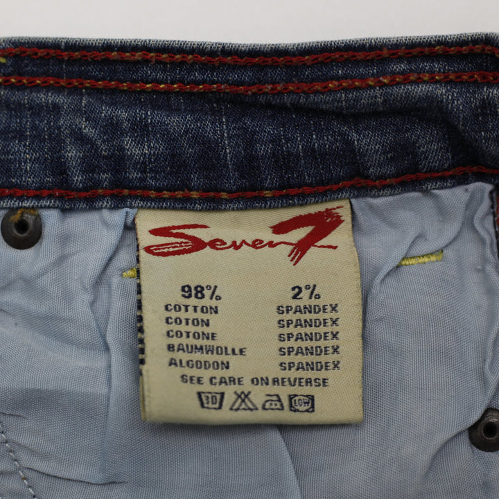 Y2K Ladies Seven7 Embroidered Arrow Bootcut Stretch Denim Jeans Size 29
