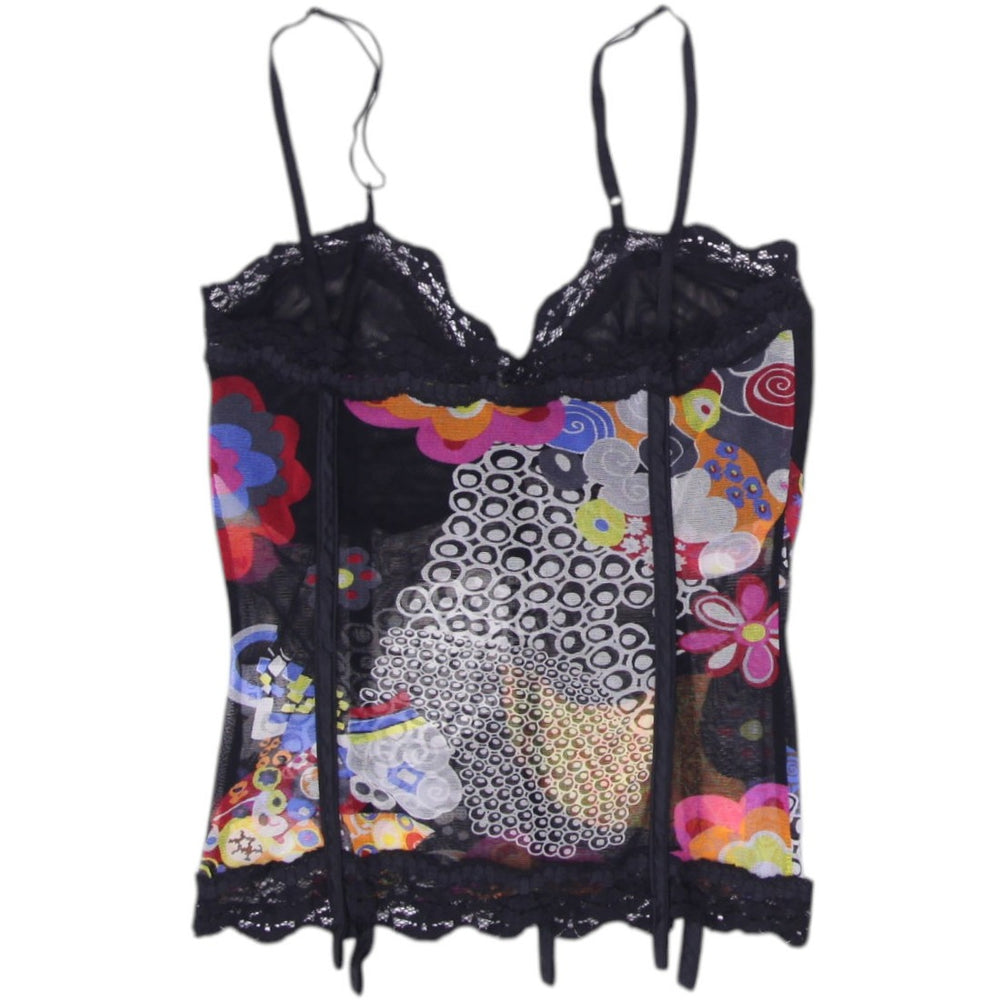 Y2K Lace Mesh Corset Top Size M | Migration_Y2K Tops - Side View | Fashion Rerun