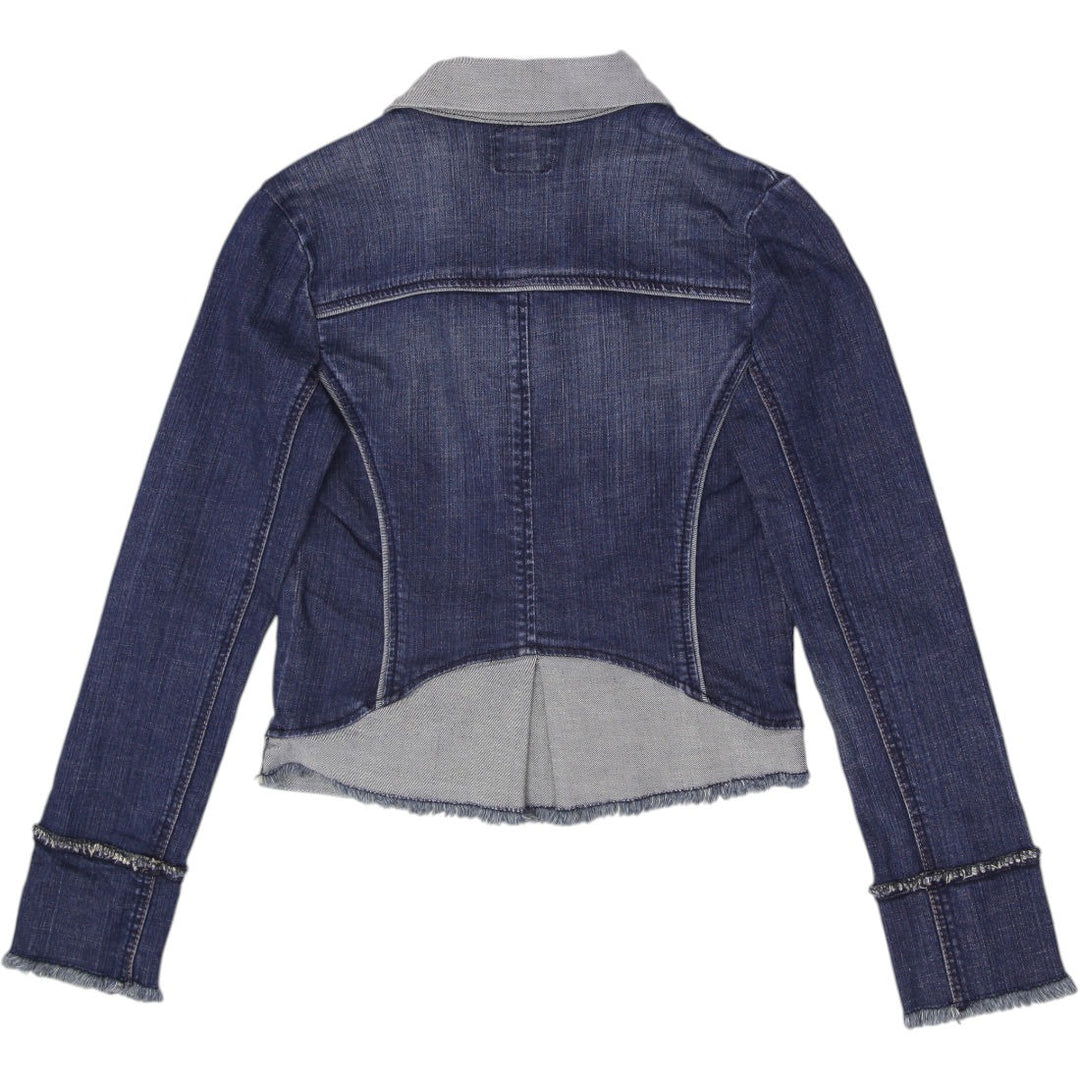 Y2K Ladies Lucky Brand Jeans Knit Hybrid Denim Jacket Size Small
