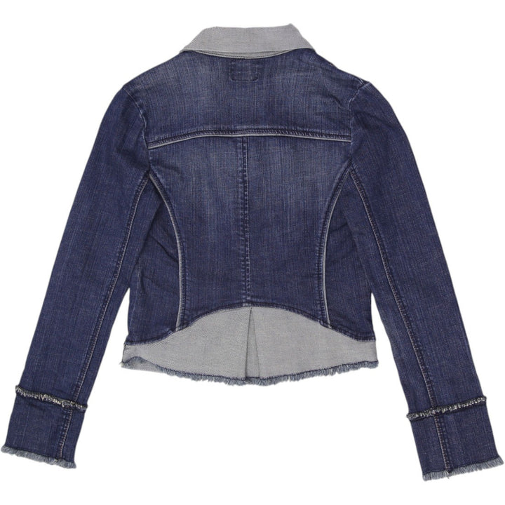 Y2K Ladies Lucky Brand Jeans Knit Hybrid Denim Jacket Size Small