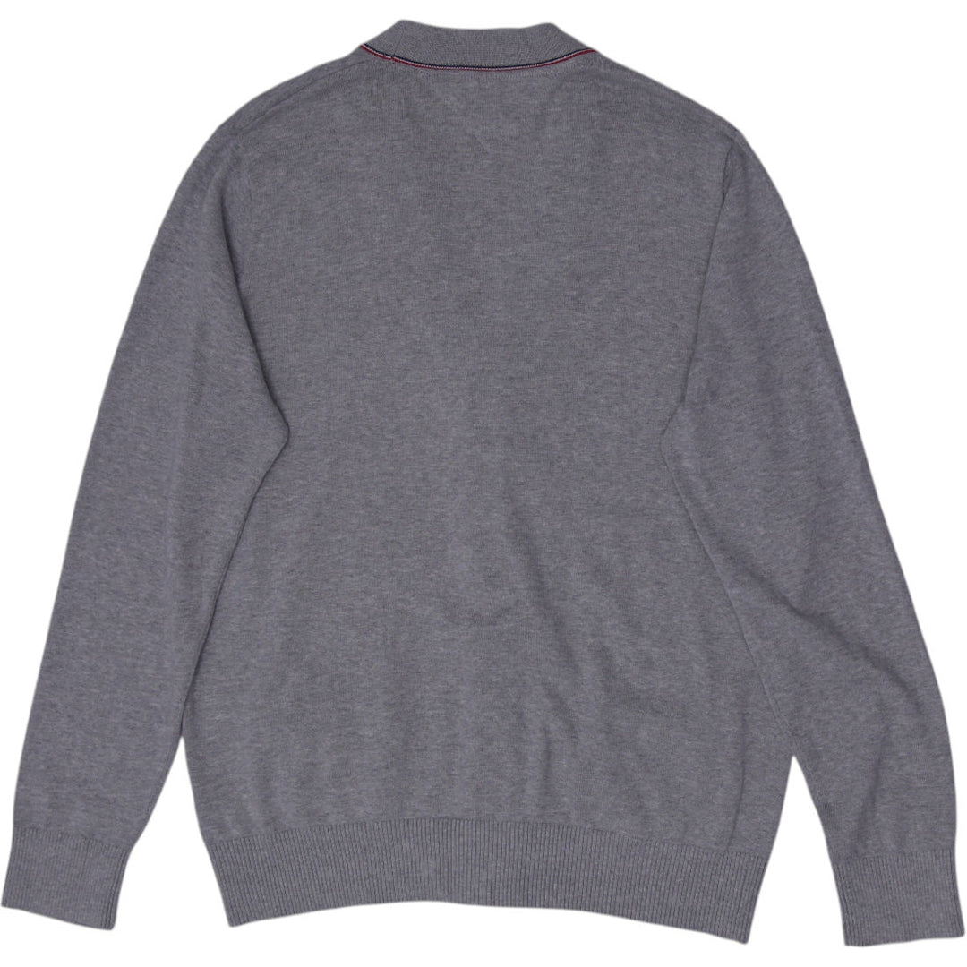 Mens Tommy Hilfiger Heather Grey V-Neck Button-Up Cardigan Sweater Size XL