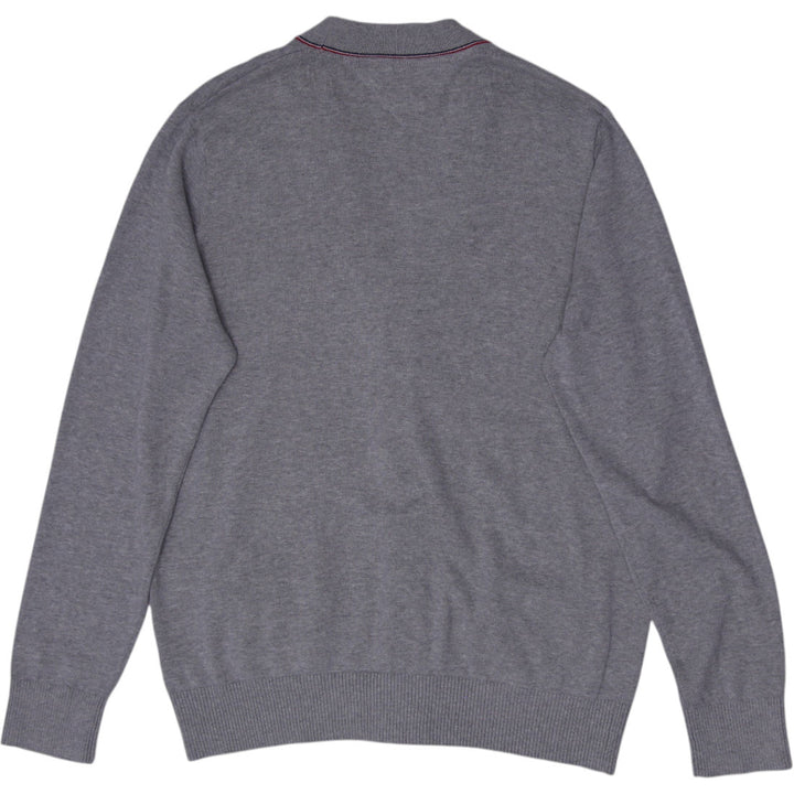 Mens Tommy Hilfiger Heather Grey V-Neck Button-Up Cardigan Sweater Size XL