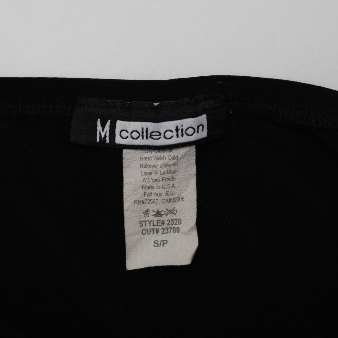 Y2K Ladies M Collection Black Halter Top Made In USA Size S