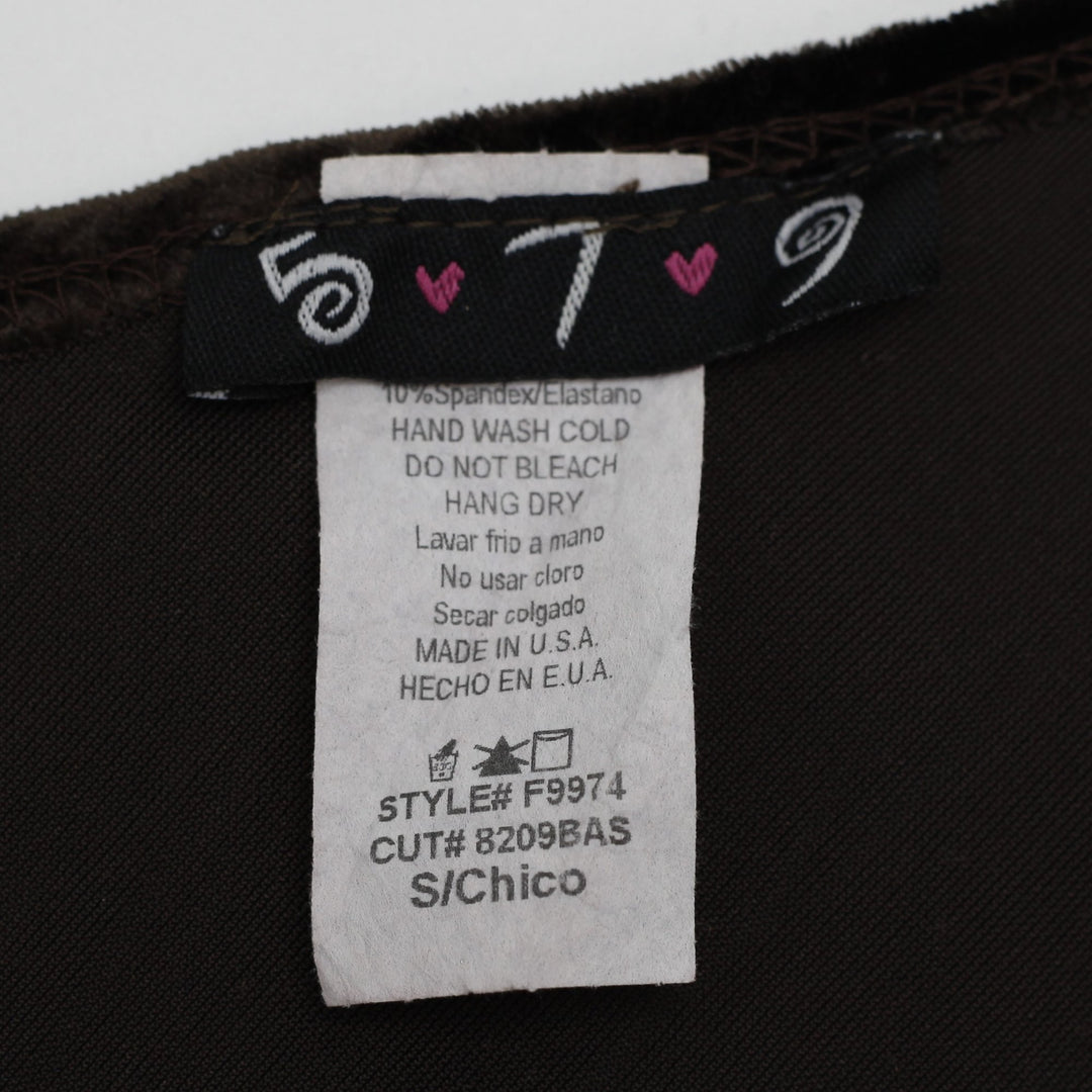 Y2K Ladies 5-7-9 Y2K Patchwork Velvet Tunic Top Whimsigoth Handkerchief Size S