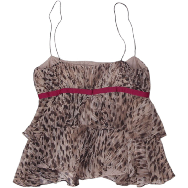 Y2K Ladies Top Leopard Print Strappy Strap
