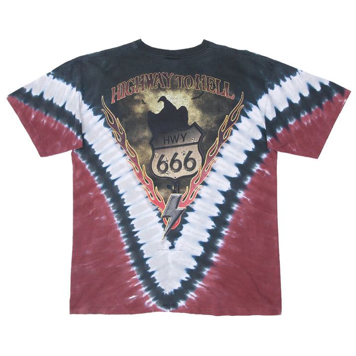 2003 Vintage AC DC Highway To Hell Tie Dye T-Shirt Made in USA Liquid Blue XL - Fashion Rerun Vintage Migration_T-Shirt