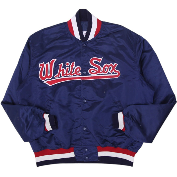 Vintage 90s Starter Chicago White Sox Quilted Satin Jacket Made in USA Size XL | Migration_Jackets | Fashion Rerun