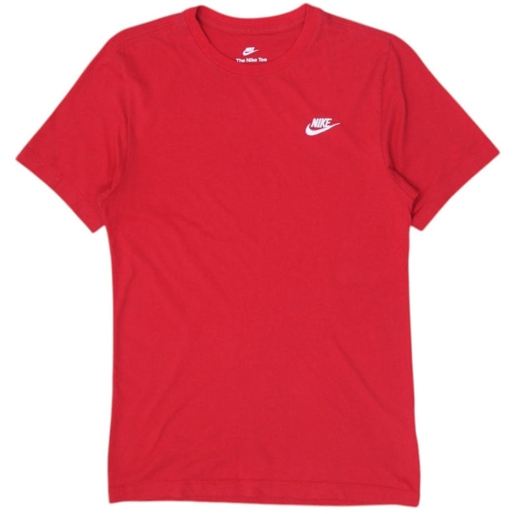 Mens Nike T-Shirt Red Athletic Short Sleeve Logo