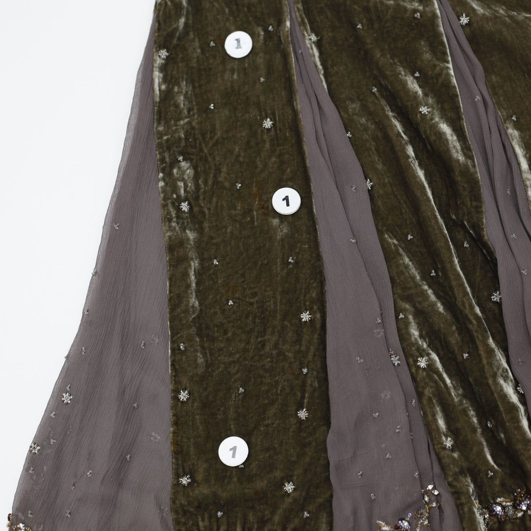 Y2K Ladies Elie Tahari Embellished Elegant Midi Skirt Size M