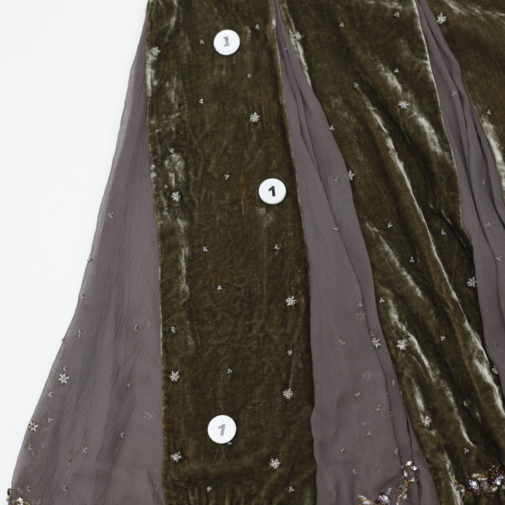 Y2K Ladies Elie Tahari Embellished Elegant Midi Skirt Size M