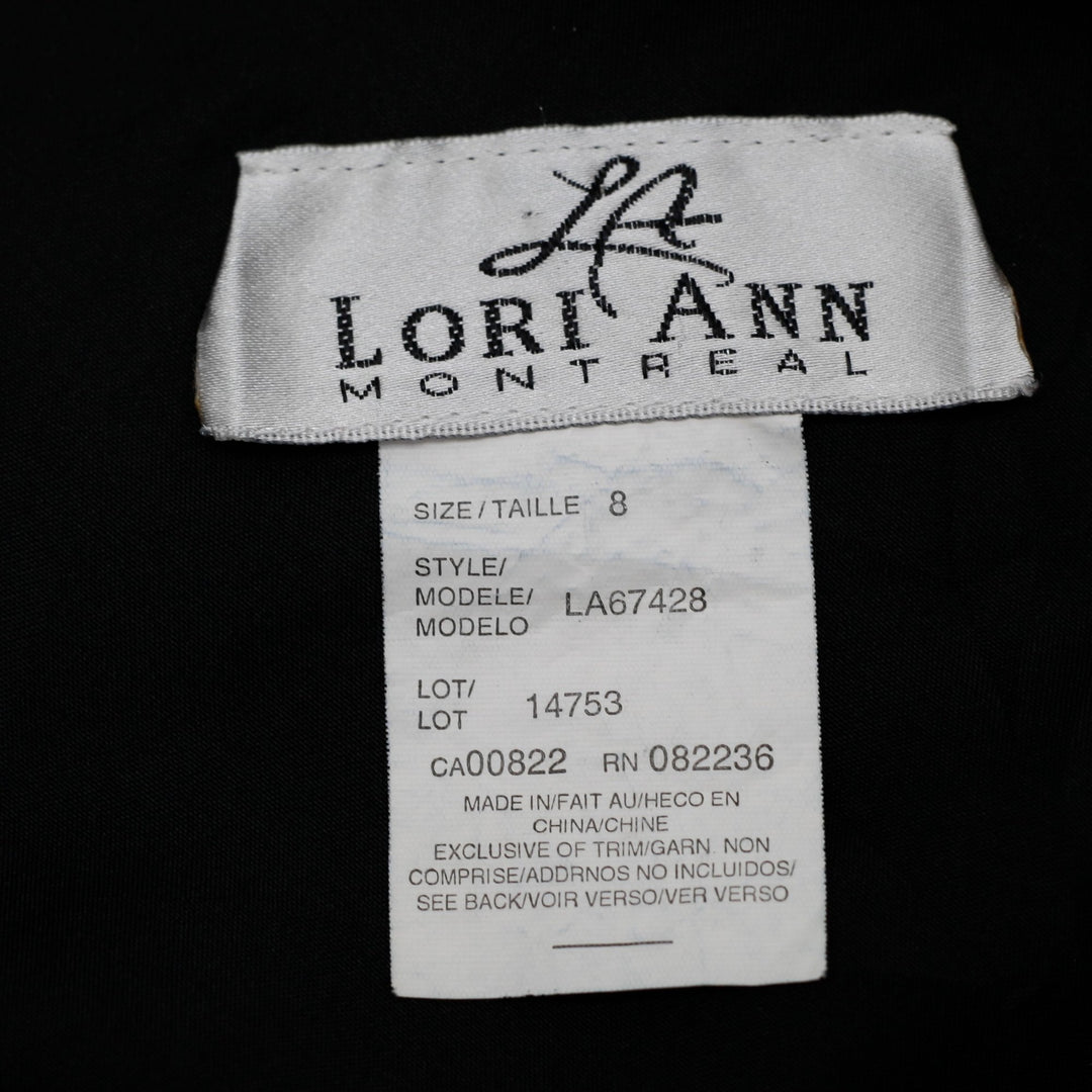 Y2K Ladies Lori Ann Montreal Black Cowl Neck Cocktail Dress Size 8