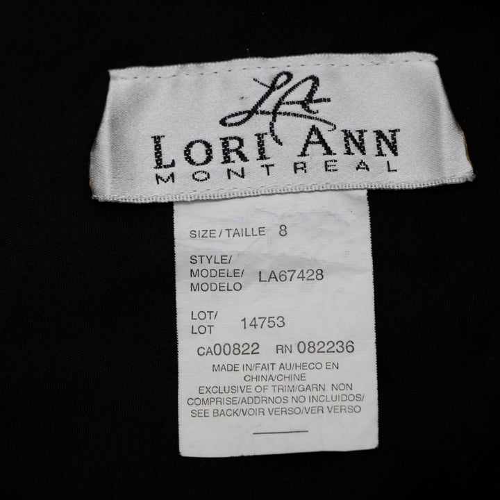 Y2K Ladies Lori Ann Montreal Black Cowl Neck Cocktail Dress Size 8