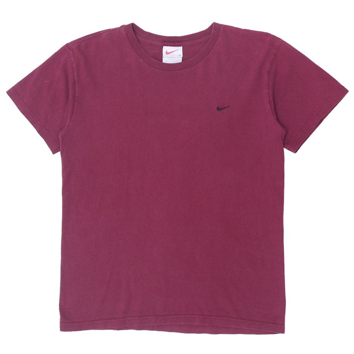 Vintage Ladies Embroidered Nike Swoosh Logo Maroon M T-Shirt