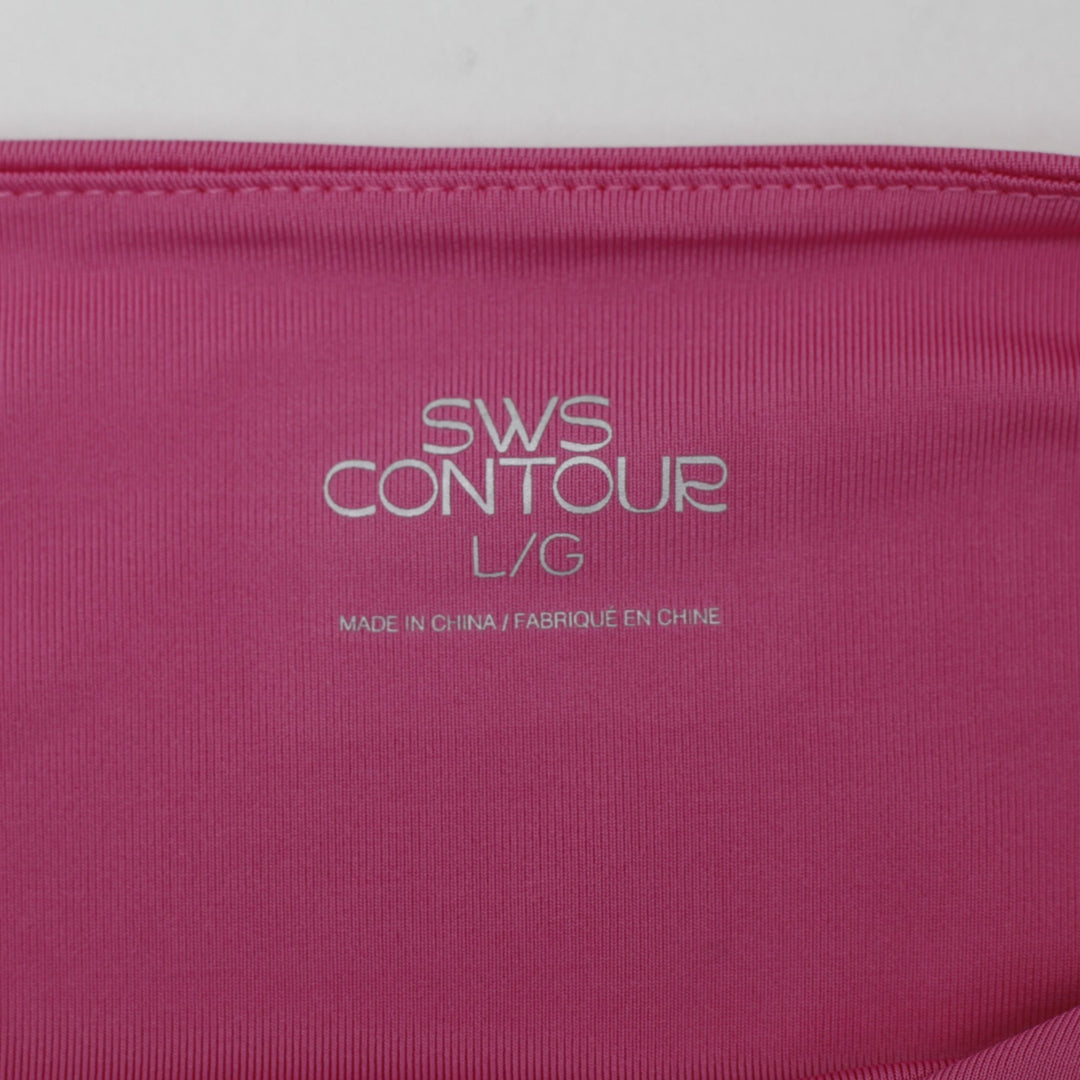 Y2K Ladies SWS Contour Magenta Pink Cutout Long Sleeve Bodysuit Size L