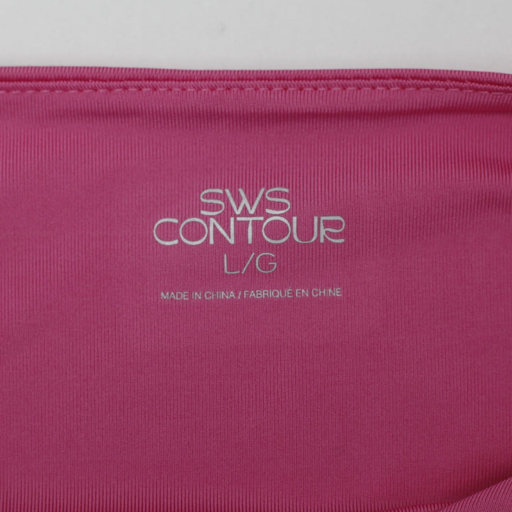 Y2K Ladies SWS Contour Magenta Pink Cutout Long Sleeve Bodysuit Size L