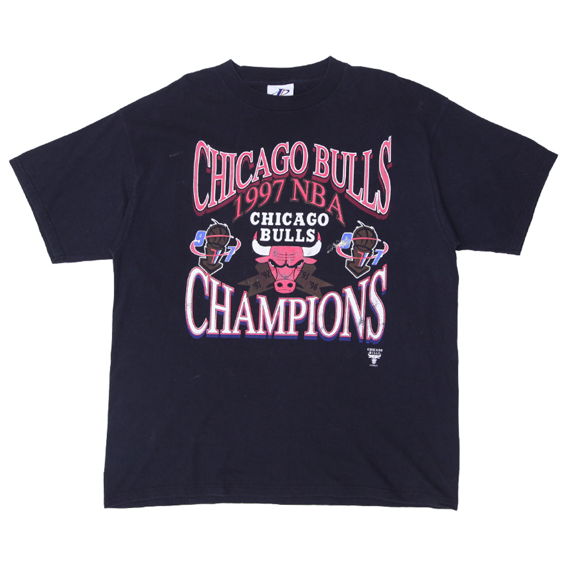 Shop 1997 Vintage Chicago Bulls NBA Champion T-Shirt Black Logo