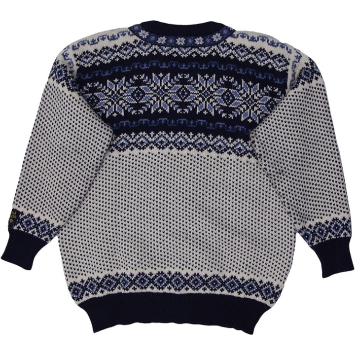 Vintage Mens Dale of Norway Cardigan Sweater Navy Blue Wool Nordic Pattern