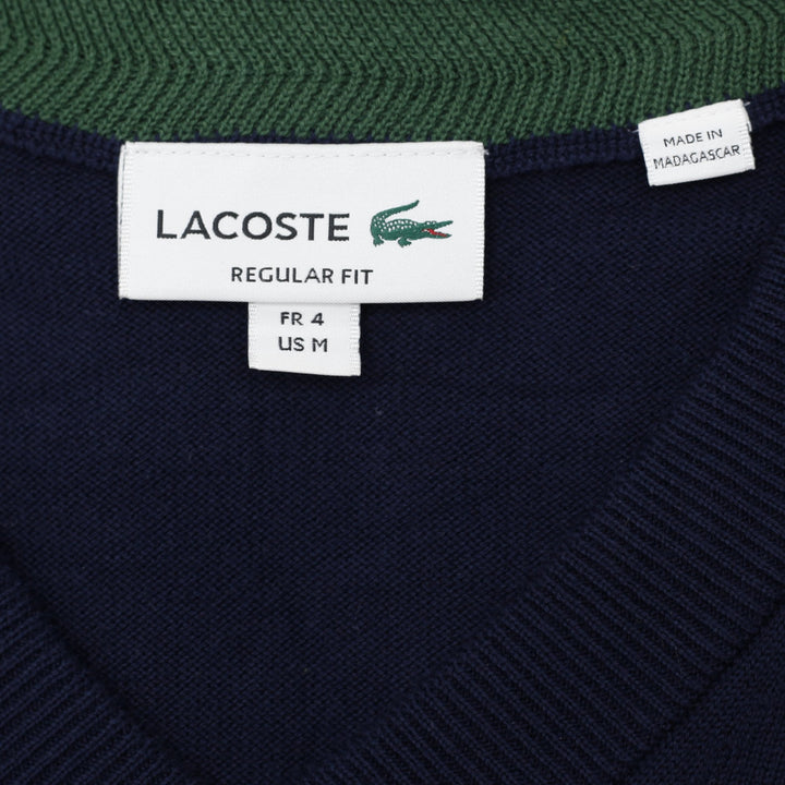 Mens Lacoste Regular Fit V-Neck navy Sweater