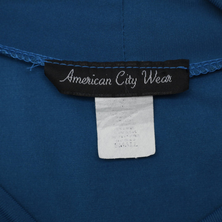 Y2K Ladies American City Wear Teal Blue Twist-Front Sleeveless Top Size S