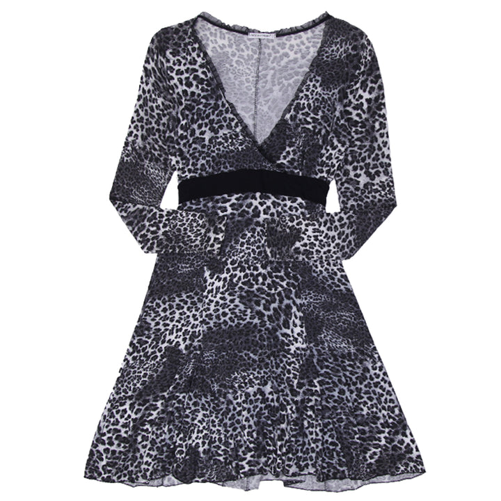 Y2K Ladies Capitolo Primo Deep V-Neck Animal Print Dress