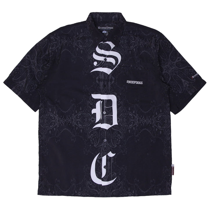 Mens Snoop Dogg Clothing Company Printed Button Short Sleeve Shirt