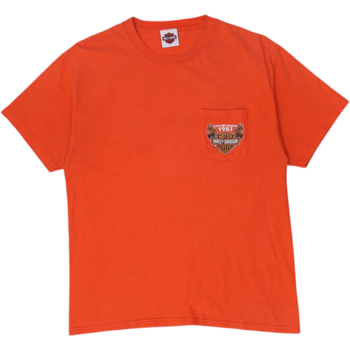 Mens Harley Davidson Boston Graphic Biker T-Shirt Size L