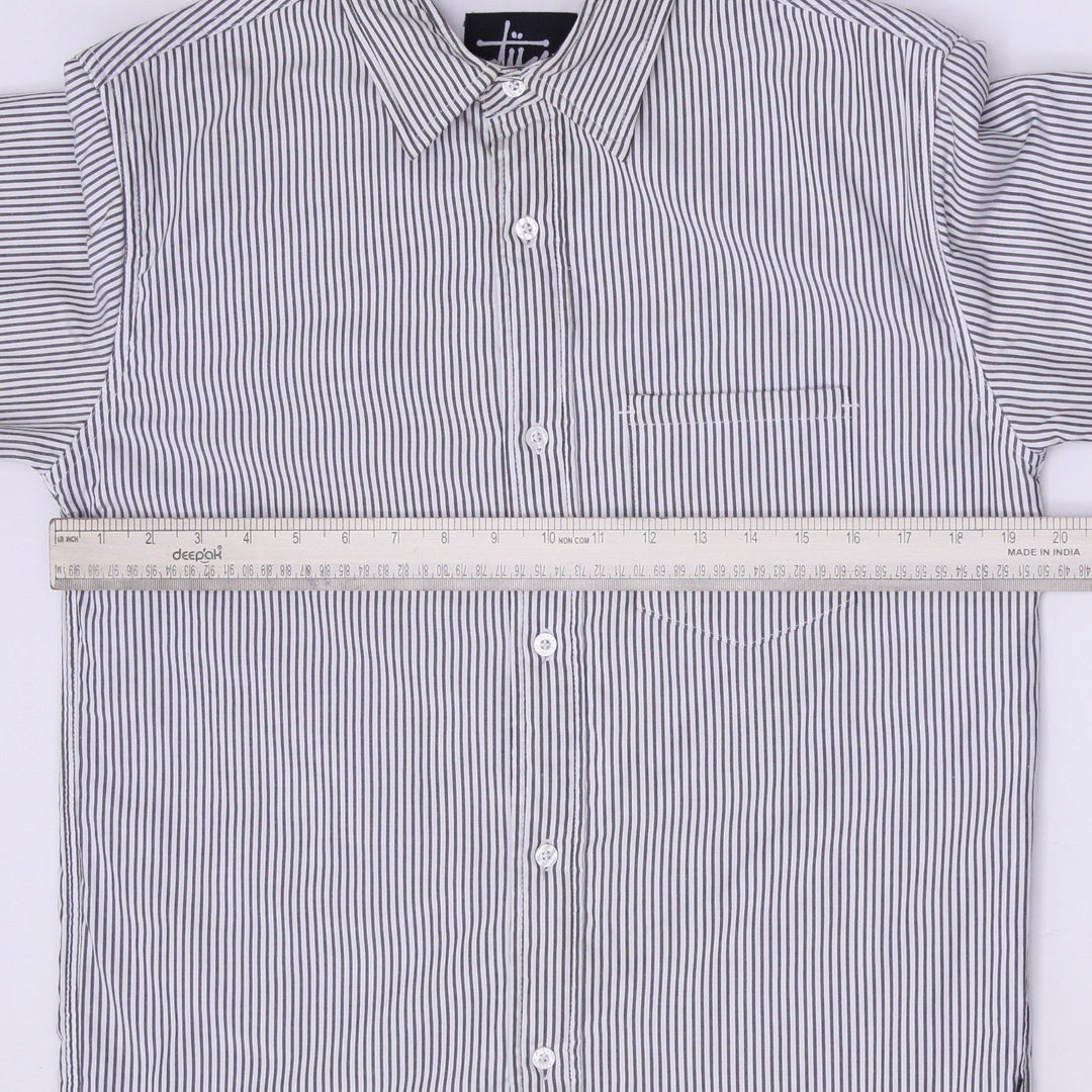 Vintage 90s Stussy Pinstripe Thermolite Lined Button Up Shirt Size S