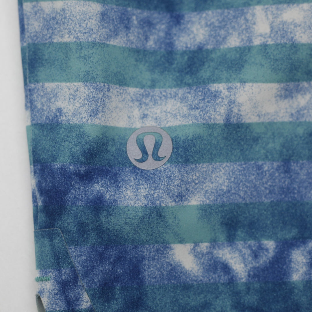 Mens Lululemon Board Short Size 32 Blue Teal Tie Dye Striped Mesh Lined