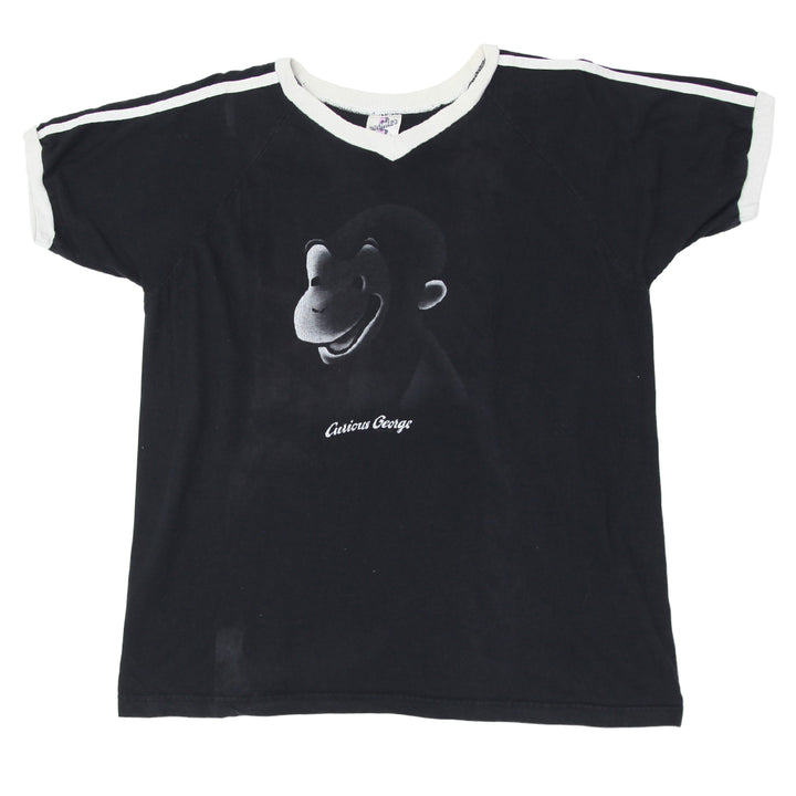 Vintage Cronies Curious George Monkey Black T-Shirt | Migration_T-Shirts UAENAT40 | Fashion Rerun
