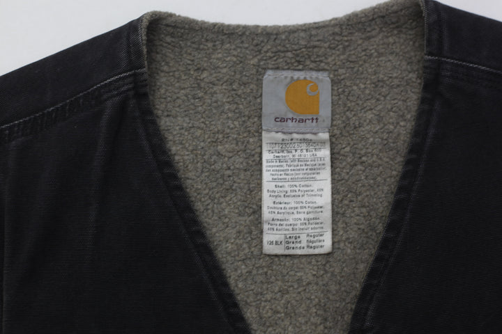 Mens Carhartt V26 BLK Vest Sandstone Rugged Sherpa Lined