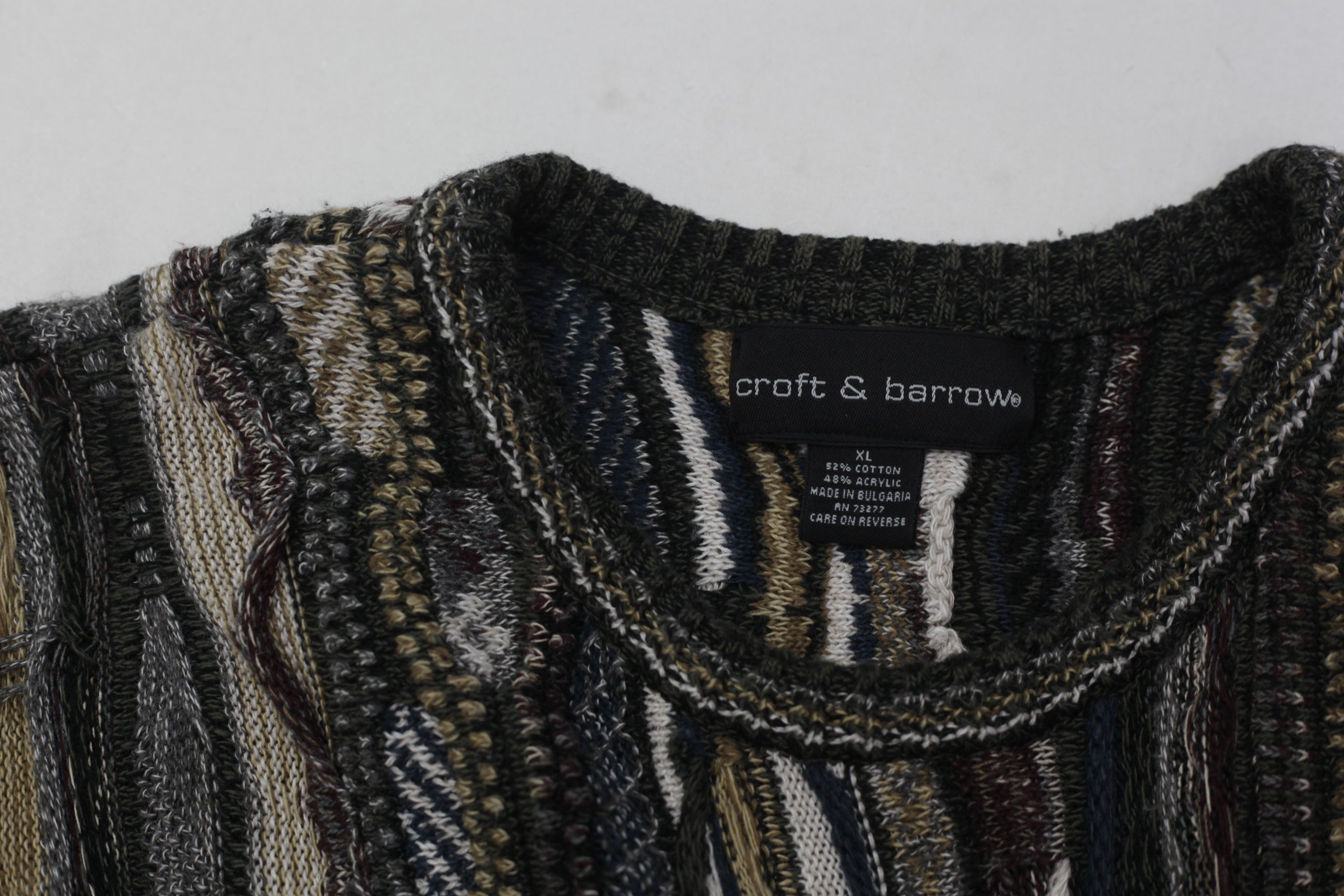 Shop Vintage Croft & Barrow 3D Knit Sweater Coogi Style 90s Biggie