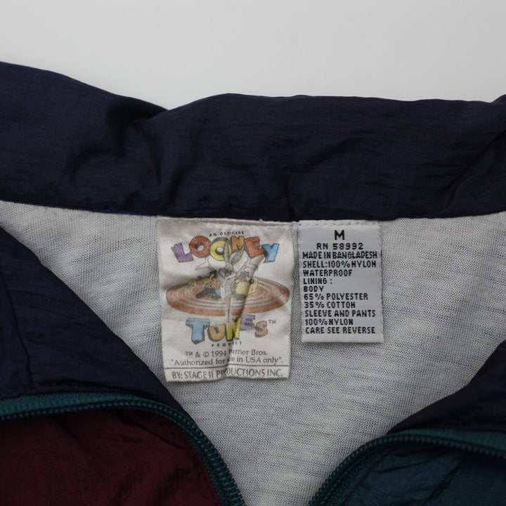 Vintage 1994 Looney Tunes Cartoon Graphic Windbreaker Jacket Size M