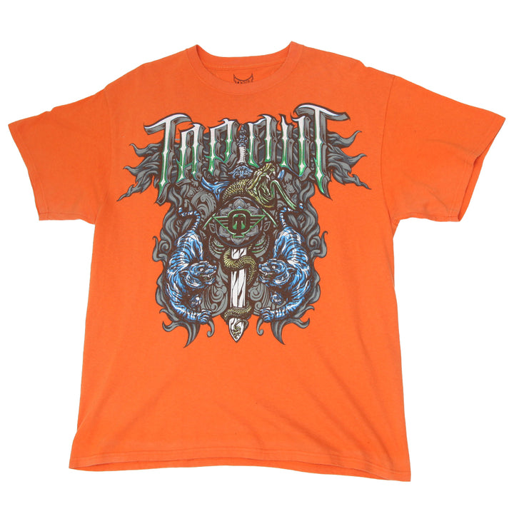 Mens Y2K Tapout Graphic Orange T-Shirt