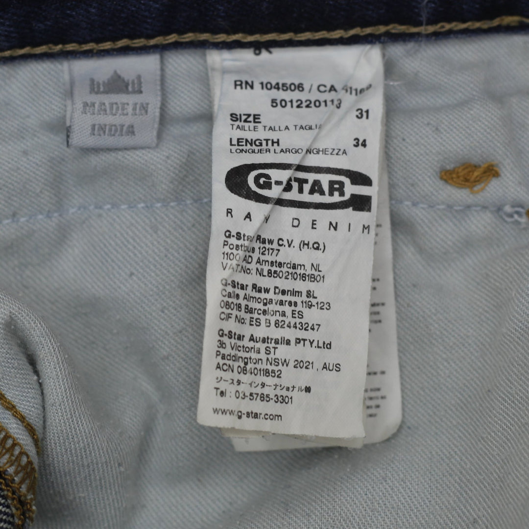 Y2K Mens G-Star Raw Denim GS01 Jeans Dark Blue Straight Fit