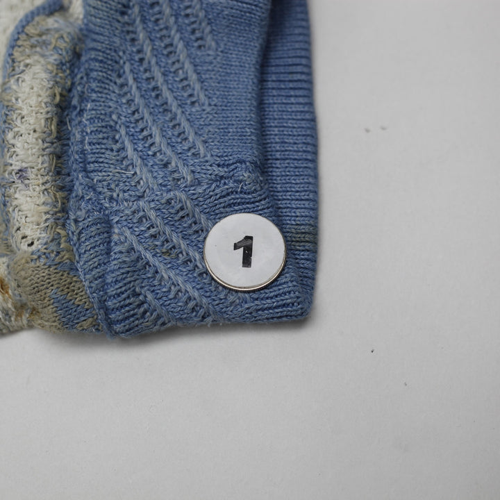 Vintage 90s COOGI Blues 100% Cotton 3D Textured Knit Crewneck Sweater Size L