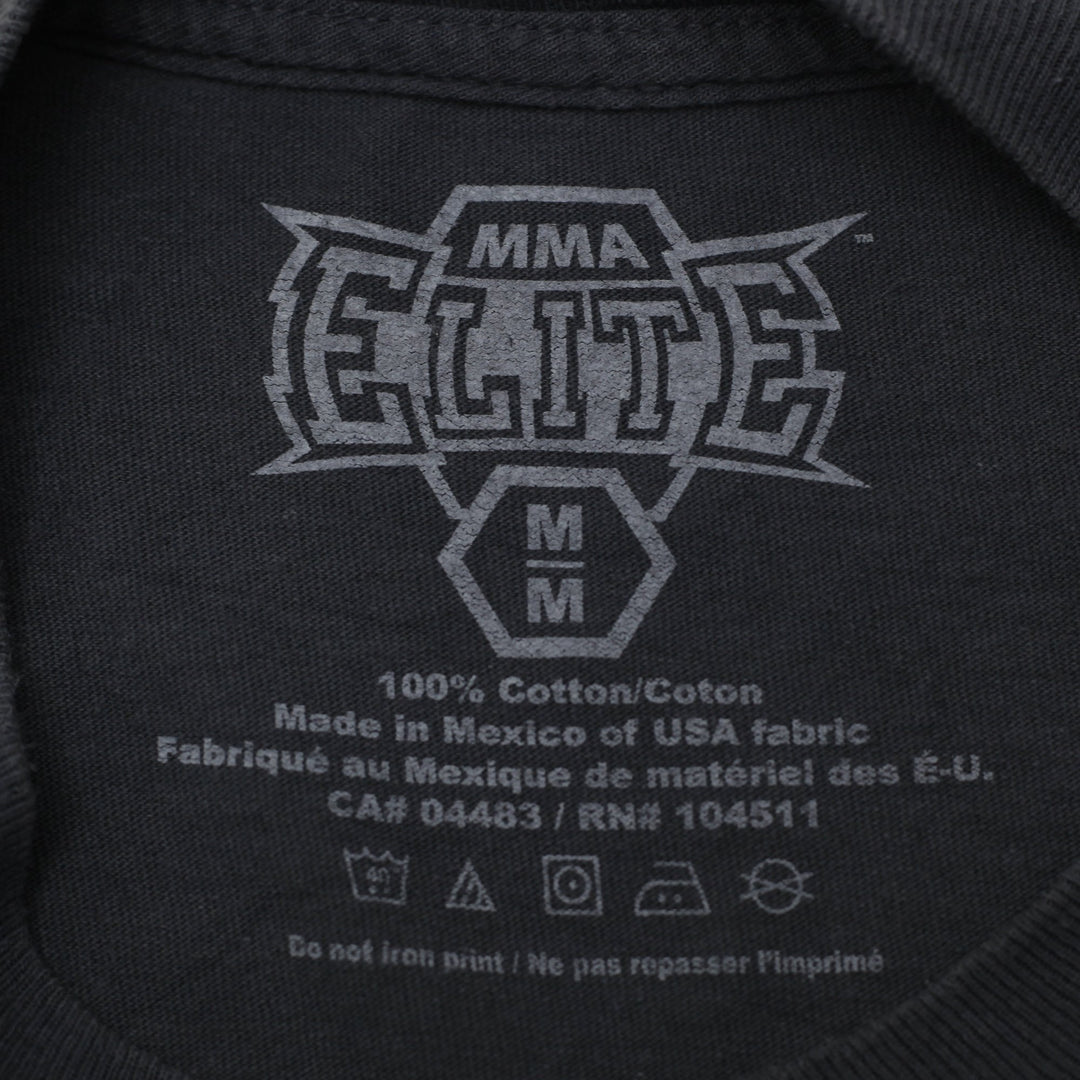 Y2K Mens MMA Elite Double Skull Graphic Long Sleeve T-Shirt Charcoal Grey Size M