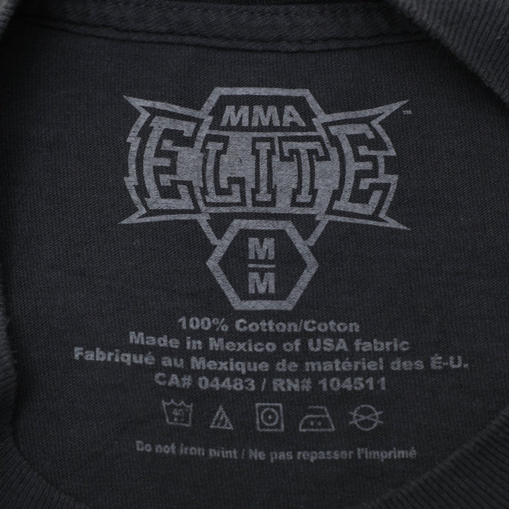 Y2K Mens MMA Elite Double Skull Graphic Long Sleeve T-Shirt Charcoal Grey Size M