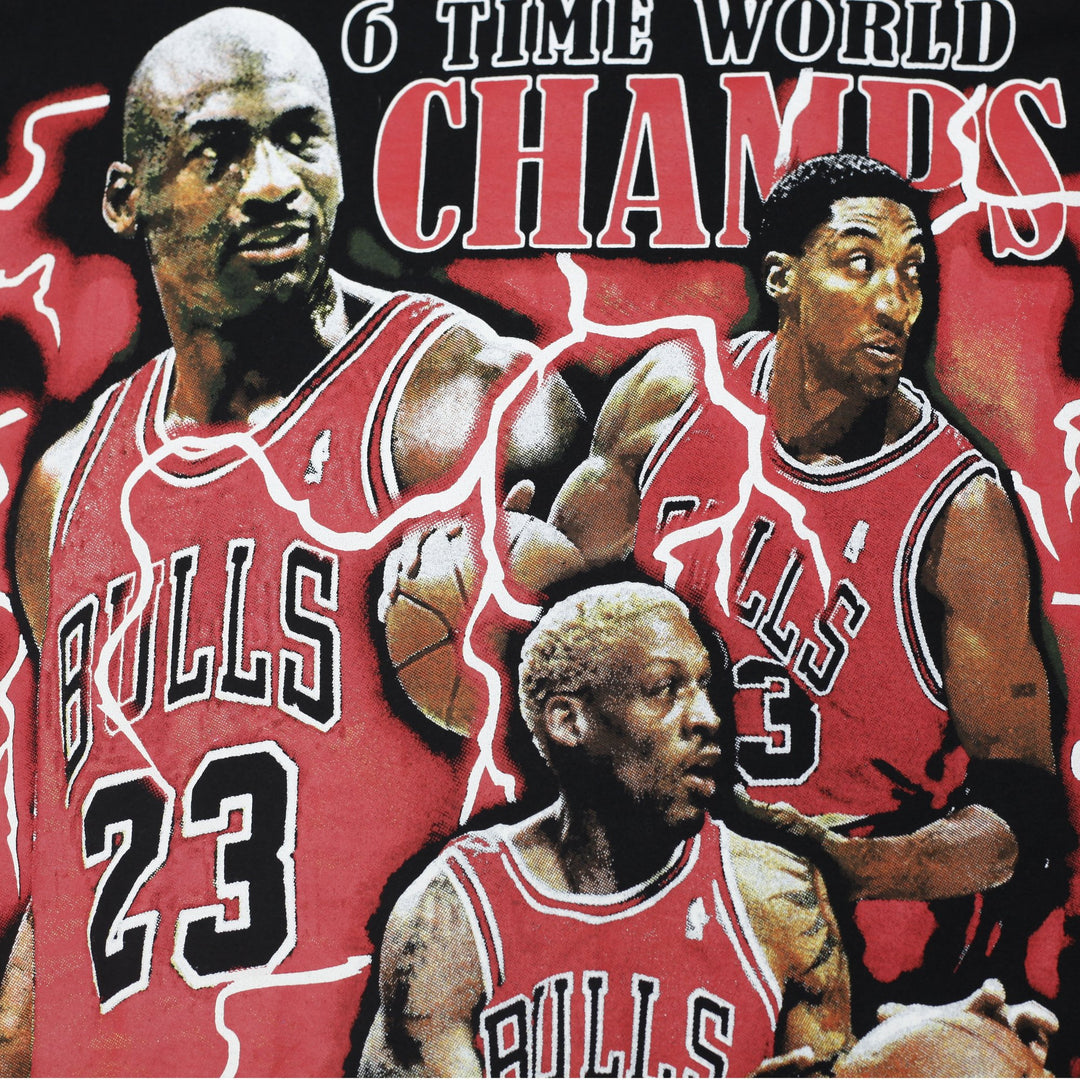 Mens Chicago Bulls 6 Time Champions NBA Boot Leg Lightning T-Shirt Size 2XL | Migration_T-Shirts - Alternate | Fashion Rerun