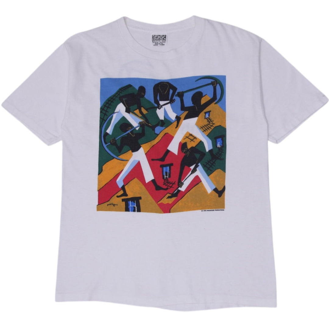 Vintage 1993 Wildwood Productions Jacob Lawrence Artist South African Miners T-Shirt Single Stitch Made In US | Fashion Rerun