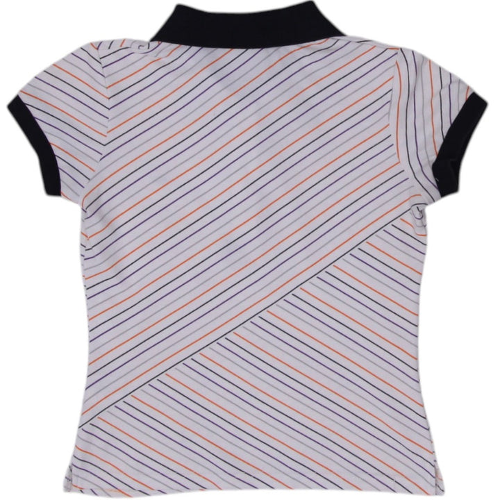 Y2K Ladies Lacoste Striped Polo Tee Size 36 | Migration_Y2K Tops - Side View | Fashion Rerun
