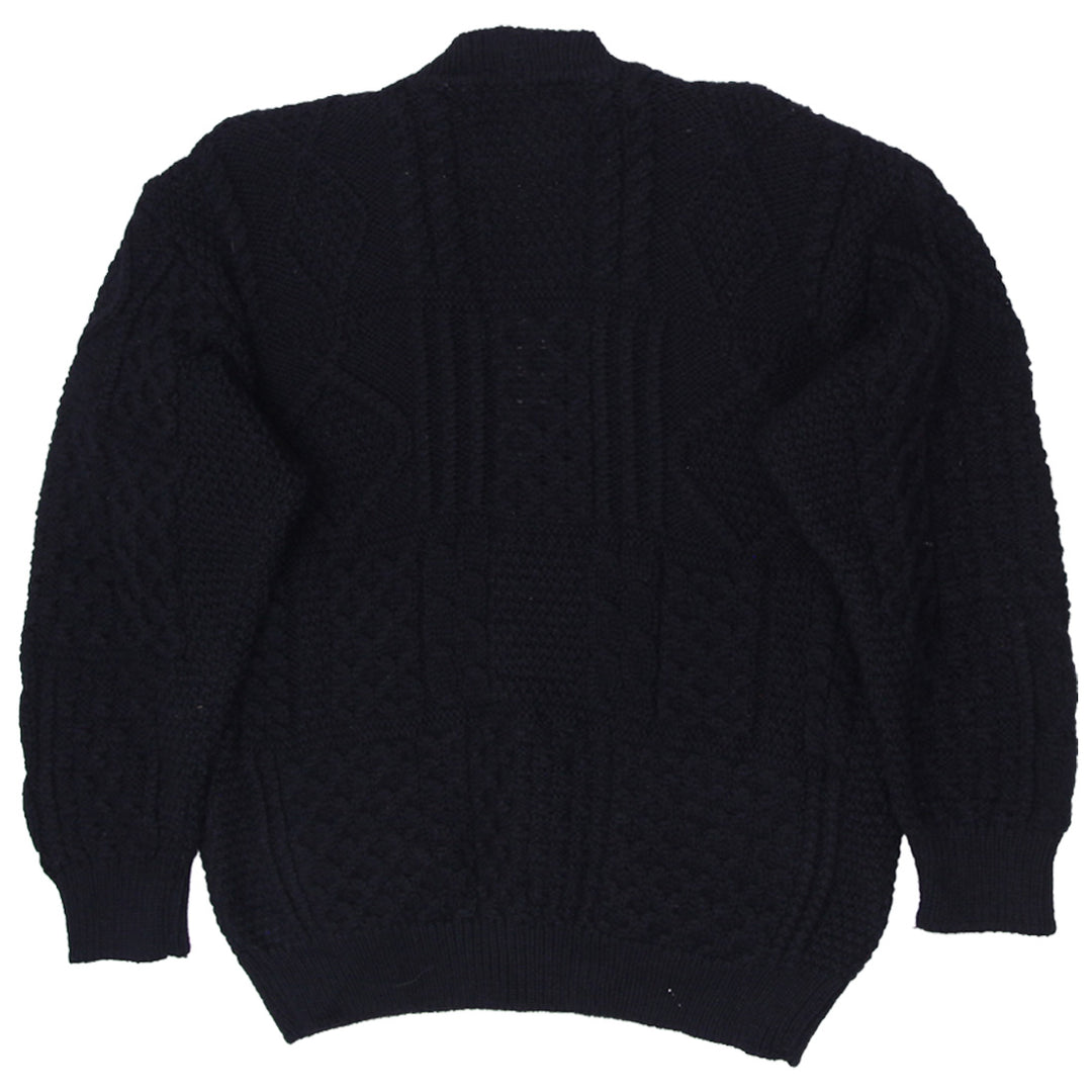 Vintage Country Club Ireland Knit Cardigan Sweater- Black, Size M - Fashion Rerun Vintage Migration_Sweaters
