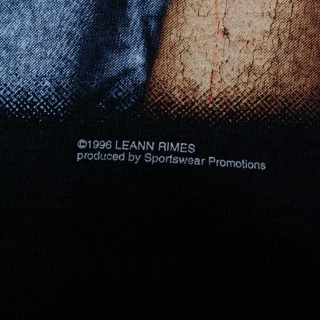 Vintage Mens Hanes LeAnn Rimes T-Shirt Black Graphic Music Tour