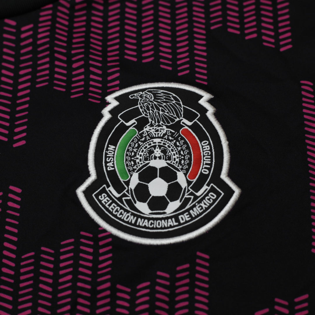 Mens Adidas Mexico 2021-22 Home Football Shirt Jersey Black Pink Size L