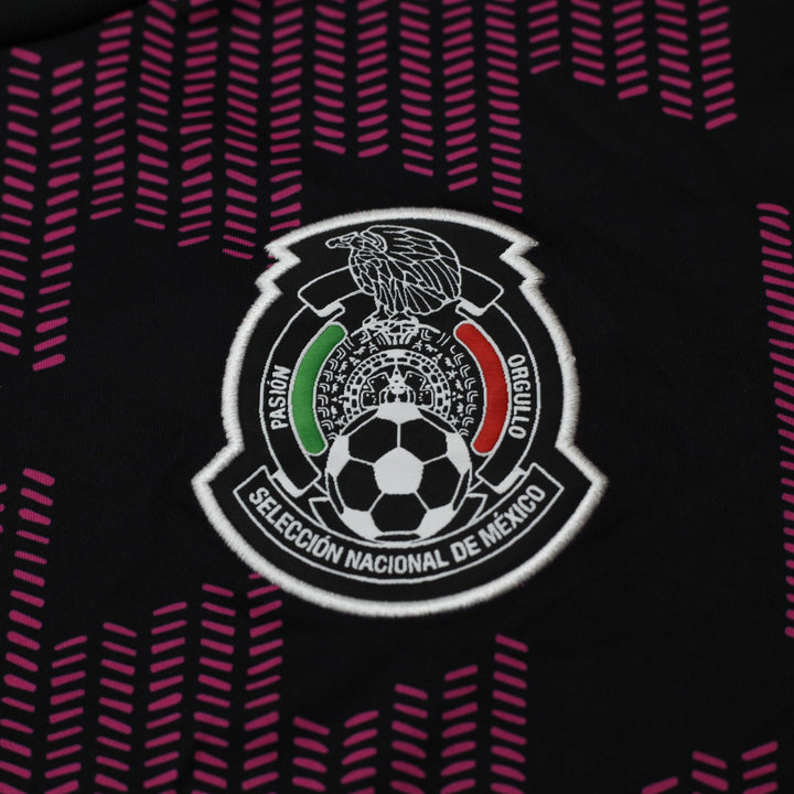 Mens Adidas Mexico 2021-22 Home Football Shirt Jersey Black Pink Size L